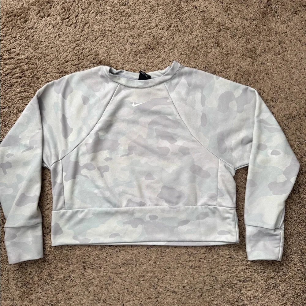 Nike Sportswear Women's Dri-FIT Camo Sweatshirt Crop Top Size S